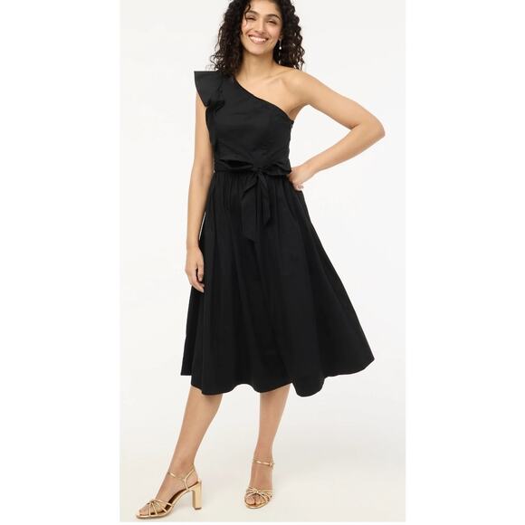 J. Crew Factory One-Shoulder Midi Dress Size 6P NWT - Picture 1 of 7